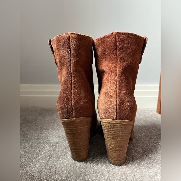 Aquatalia Terracotta Suede Flo Ankle Boots Sz 8 - Picture 6 of 7